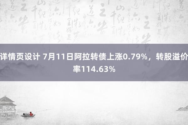 详情页设计 7月11日阿拉转债上涨0.79%，转股溢价率114.63%