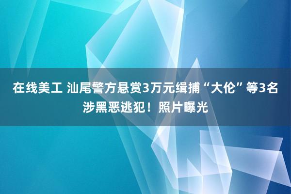 在线美工 汕尾警方悬赏3万元缉捕“大伦”等3名涉黑恶逃犯！照片曝光